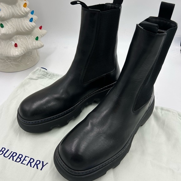 Men\'s Burberry leather Chelsea boots size 43 made in Italy main image 6